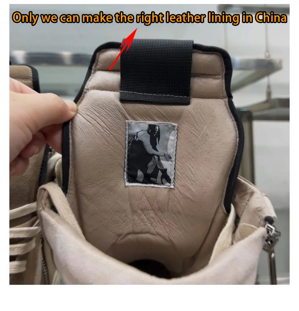 Ro Shoes Men Leather 2025 New Earthy Grey Cow Suede Lace Up Zipper Thick Sole Luxury Geo Women Street Hip-hop Casual Flat Boots
