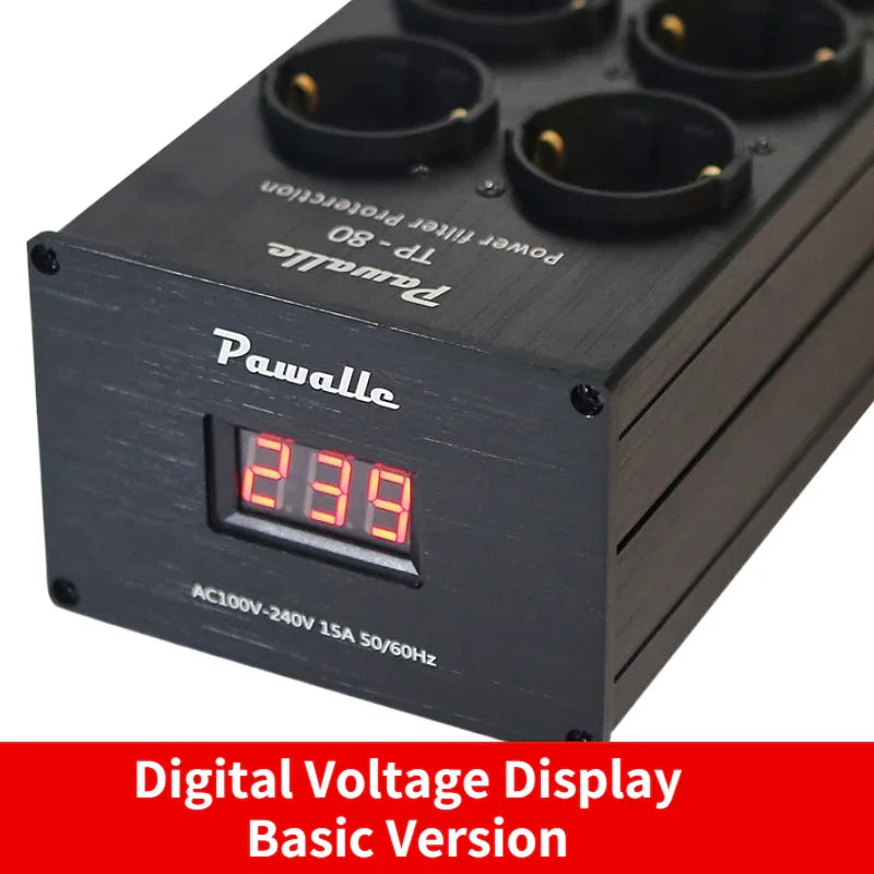 Pawalle Tp80 Audio Noise AC Power Filter Power Conditioner Power Purifier Surge Protection with EU Outlet Power Strip