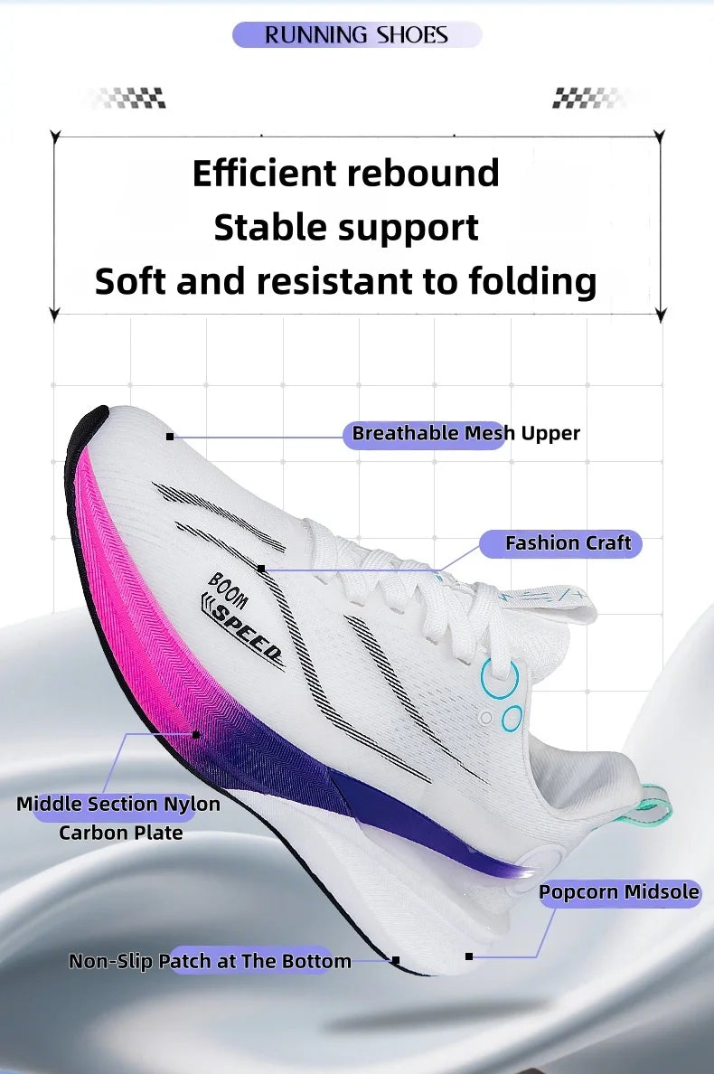 2025 Men's And Women's Professional Carbon Board Marathon Running Shoes Shock Absorption Ultra-light Stable Support Sports Shoes