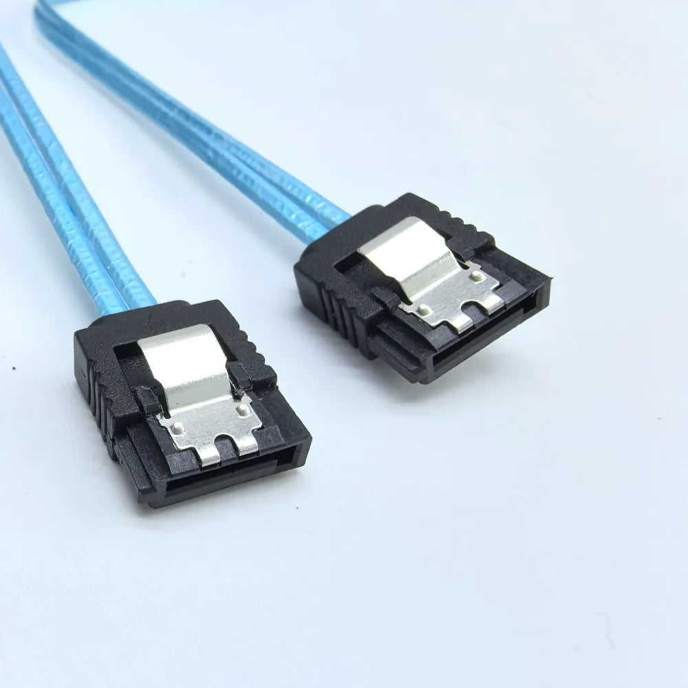 Ultra Short 20cm 7pin SATA 3.0 Female to  F/F HDD Hard Drive Data Cable Dual Channel Shielding Blue 6Gbps