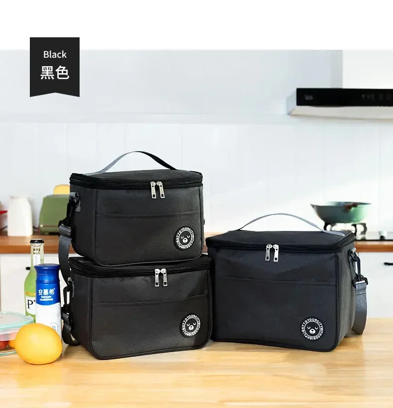 Portable Lunch Bag Food Thermal Box Waterproof Office Cooler Lunchbox With Shoulder Strap Insulated Case Essential for picnics