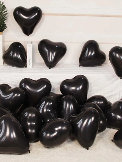 10/20Pcs Heart Shaped Balloons Red Pink Black Latex Balloon for DIY Valentine's Day Engagement Wedding Party Anniversary Decor