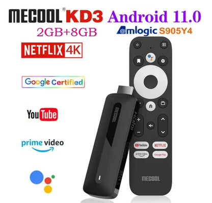 [Genuine]MECOOL ATV KD2 Best Global Version Amlogic S905Y4 TV Stick 4G 32G 4K Dual WIFI Google Certified TV Box BT5.0 PK KD3 KD5