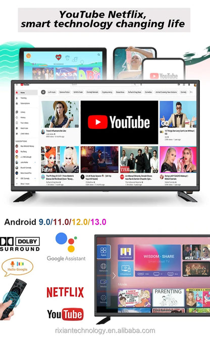43 55 65 75 Inch Smart Tv Android Wifi T2S2 4K Smart Television 60 75hz High Definition For Home