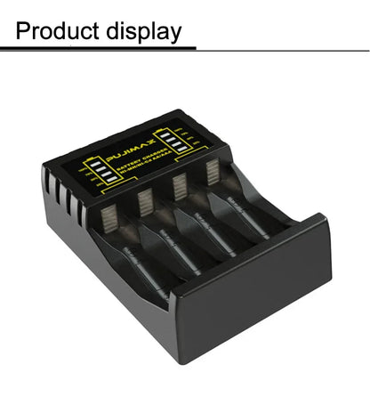 4 Slots Battery Charger Intelligent Fast USB Charger for AAA/AA Rechargeable Ni-MH/Ni-Cd Batteries with LED Indicator Charger