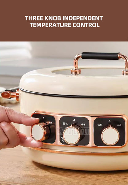 5L Electric Hot Pot High-power Cooking Electric with 3 Different Flavors Multi-functional Panela
