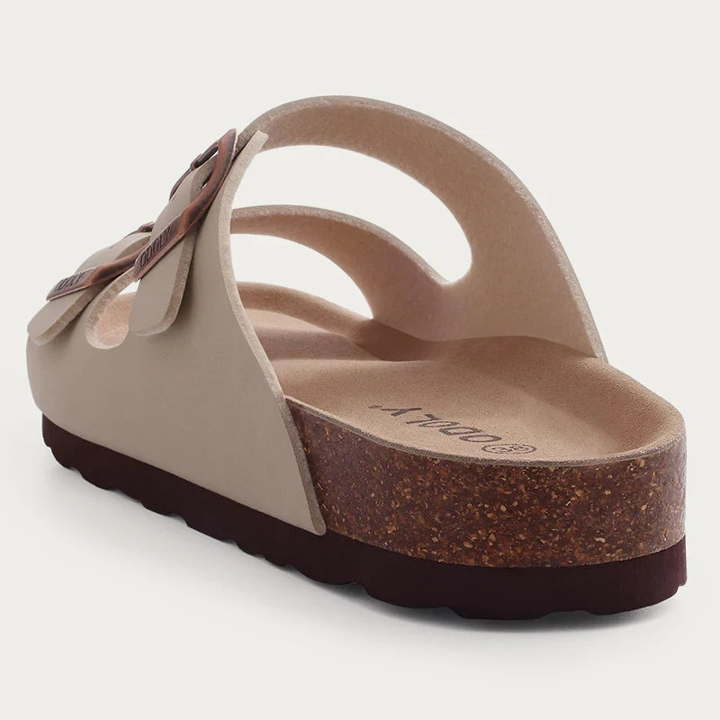 Shevalues Cork Sole Slippers For Women Men Classic Suede Summer Sandals With Arch Support Fashion Orthopedic Beach Cork Shoes