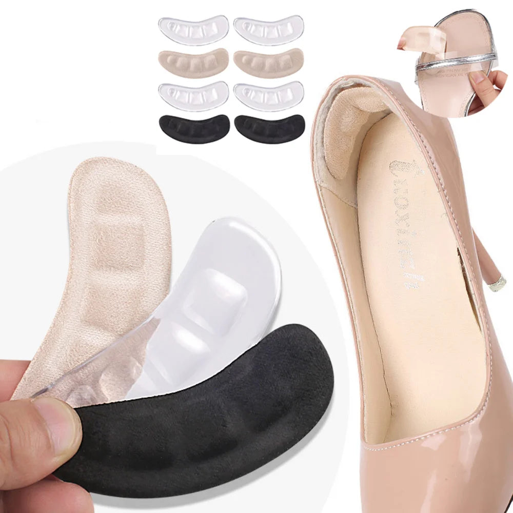 1/2Pair Silicone Pads Forefoot for Women's Shoes Non-slip Insert Self-adhesive Heel Gel Insoles Heels Sandals Anti-Slip Foot Pad