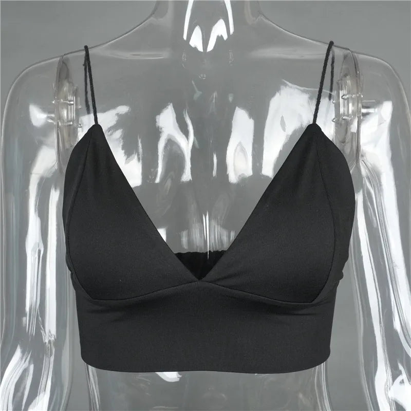 New arrival european fashion bra women crop top fashion slim sexy hot black bralette vest ladieswear solid fitness bralet sale