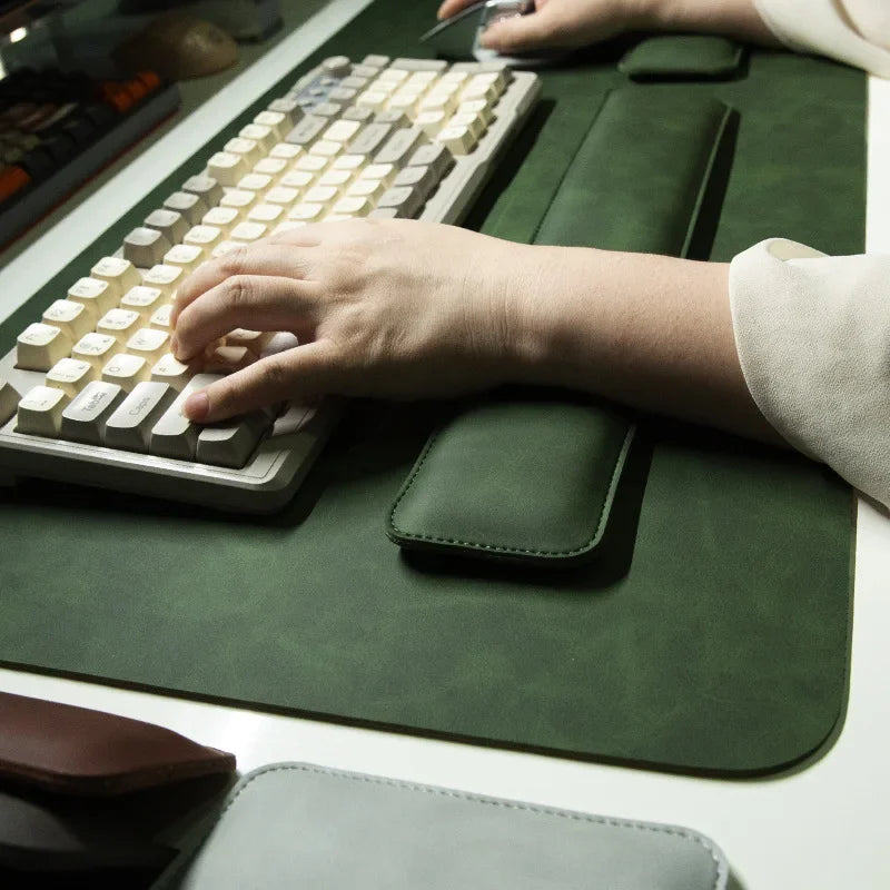 Wrist Pad Rest Keyboard Guard Three Pieces Desk Pad Waterproof PU Mouse Pad Large Mousepad Laptop Non-slip Desk Mat Mouse Mat