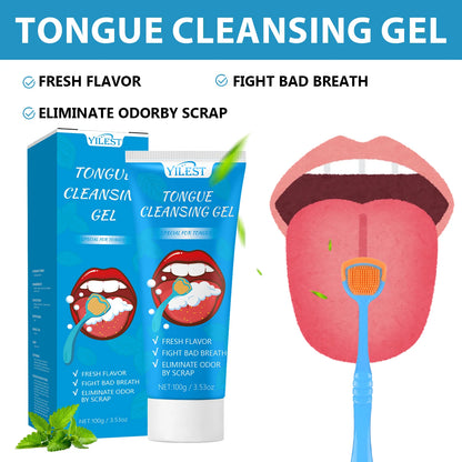 Tongue Scraper Tongue Coating Cleaning Gel Health Scraping Artifact Mint Flavor Fresh Breath To Remove Oral Odor Hygiene 100g