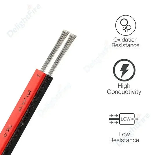 2 PIN Electrical Wire Tinned Copper PVC Insulated Red Black Cable For Single Color LED Strip Light Extension Wire 18/26/28 AWG by PDG ibma
