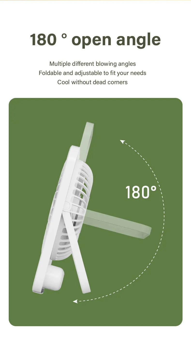 2025 New Small Fan Handy Charging Long Life Ultra-thin Desktop Fan Large Wind Super Quiet Folding Handheld Table Fan