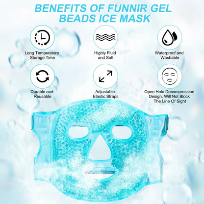 Reusable Gel Ice & Hot Compress Facial Mask Ice Gel Eye Face Mask SPA Massager Relaxation Tool for Men and Women Perfect Gift