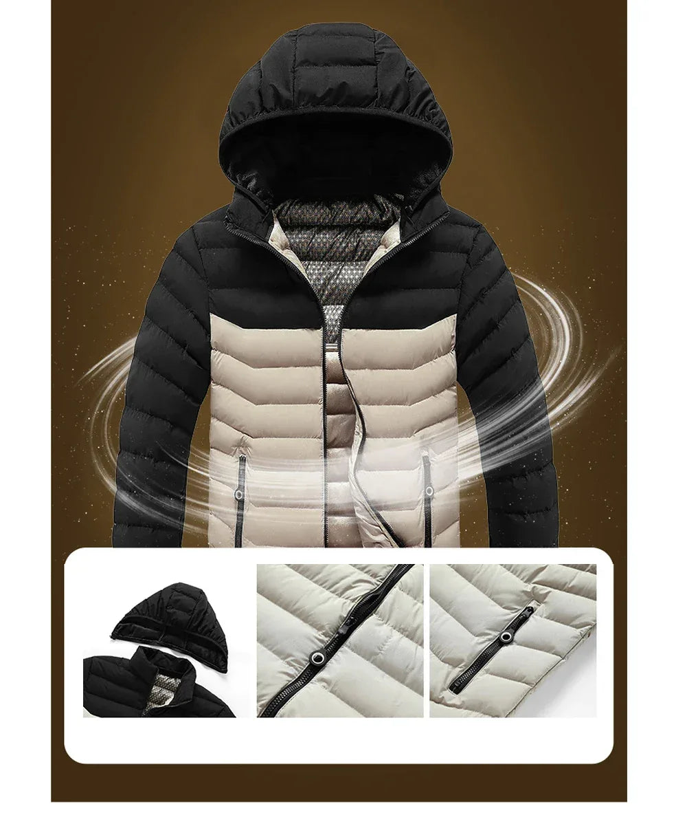 Winter Men's Bomber Padded Jacket Casual Men Cotton Thicken Warm Hooded Parkas Coats Male Thermal Windbreaker Jackets Clothing