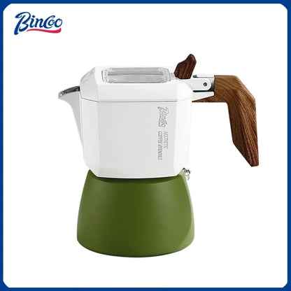Bincoo Dual Valve Moka Pot 110v-220v Electric Heater Base Espresso Maker Brewed Coffee Mocha Pot Italian Camping Barista Tool