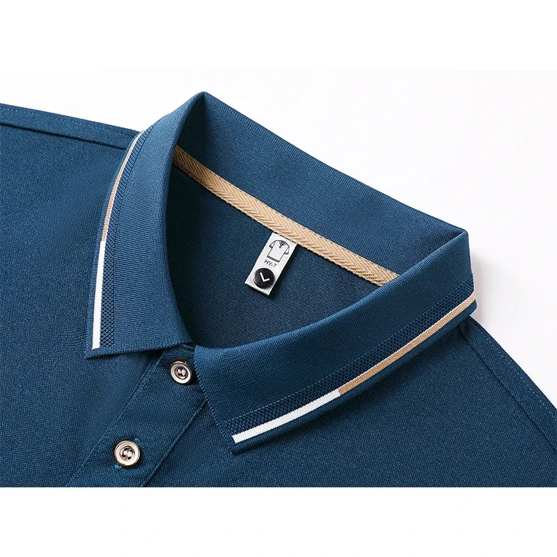 Men's Fitness Casual Sports T-shirt Gym Running Sports Elastic Short-sleeved Polo Shirt Lapel Top Men's Slim Fit T-shirt