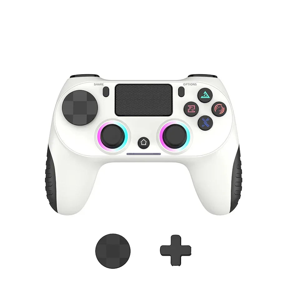 P4 Wireless Bluetooth Gaming Controller RGB Lights Vibration Six-Axis Motion Sensing for PC/360 - Hot-Selling Gaming Joystick