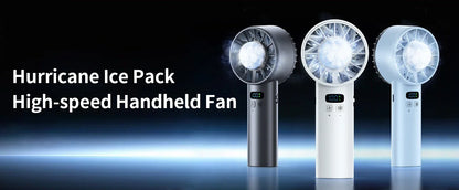5200mAh Portable Mini Handheld Fan with LED Display Semiconductor Refrigeration 100 Speeds USB Rechargeable Battery Outdoor Fan