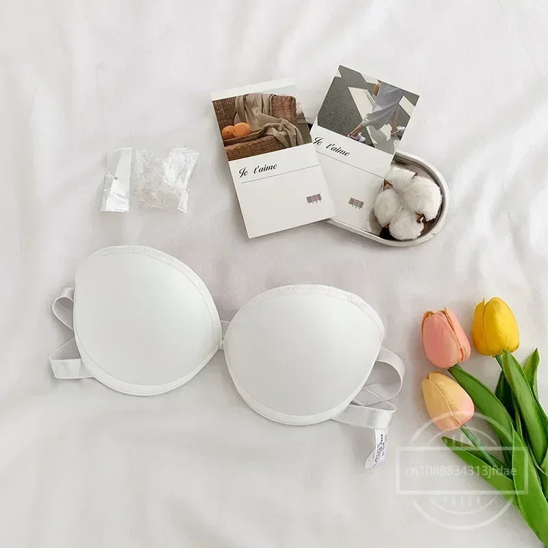 Strapless Lace Bras for Women Sexy Lingerie Backless Invisible Wireless Bralette 1/2 Cup Push Up Underwear Girls Backless Bras