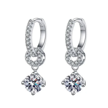 Luxury Sparkling Diamond Drop Earring For Women Wedding Party Jewelry 925 Sterling Silver Moissanite Earrings Anniversary Gifts