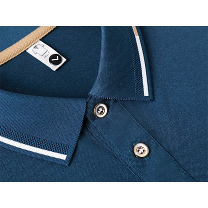 Men's Fitness Casual Sports T-shirt Gym Running Sports Elastic Short-sleeved Polo Shirt Lapel Top Men's Slim Fit T-shirt