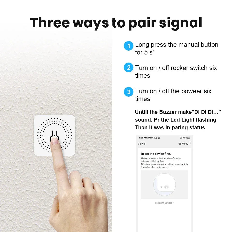 16A Wifi Smart Switch Smart Home Light Switches Module 2 Way Control Work with Tuya Smart Life Alexa Google Home Switch