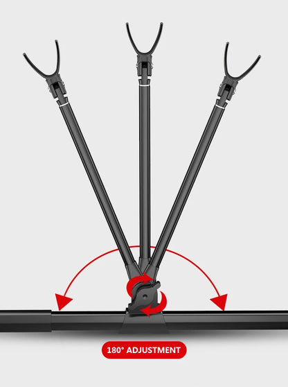 Shawto 2.1M Stainless Steel Thickened Telescopic Fishing Rod Holder 7 Section Bracket Rack Pole Stand Fishing Tools