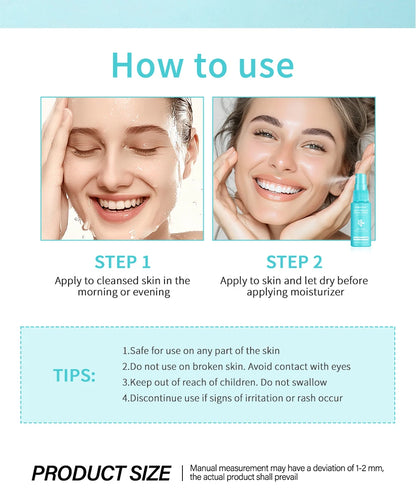 Hypochlorous Acid Spray Toner for Face Helps Reduce Redness Breakouts Soothing pH Balancing Toner Skincare