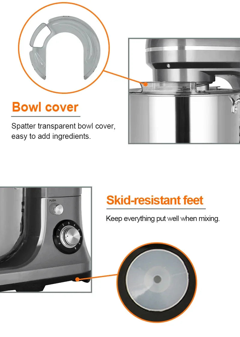 Kitchen 11 Liters Big Capacity Food Mixer 2000w Electric Food Stand Dough Mixer with Stainless Steel Bowl