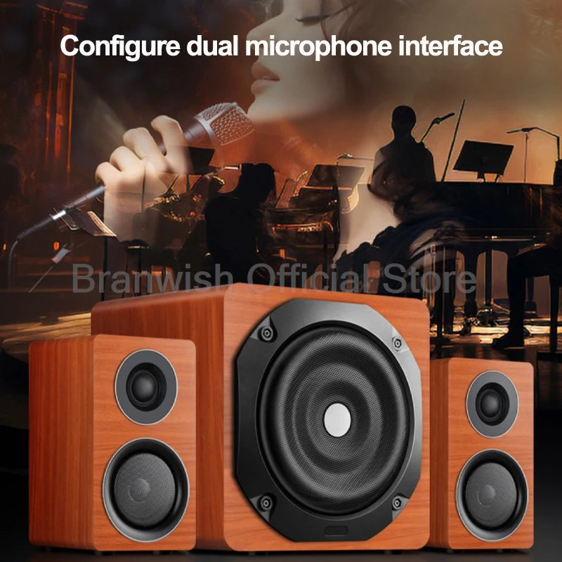 6.5 inch 180W Speaker with 2Pcs Satellite Speakers 5.0 Bluetooth HIFI Sound Box Support RCA USB TF For Home Theater Karaoke 1Pc