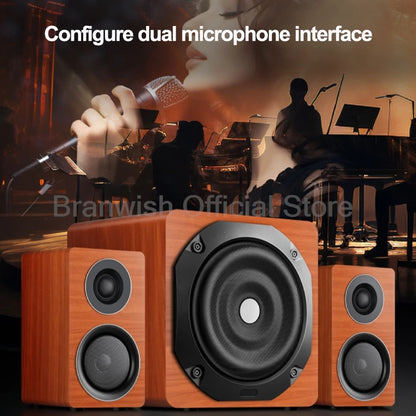 6.5 inch 180W Speaker with 2Pcs Satellite Speakers 5.0 Bluetooth HIFI Sound Box Support RCA USB TF For Home Theater Karaoke 1Pc