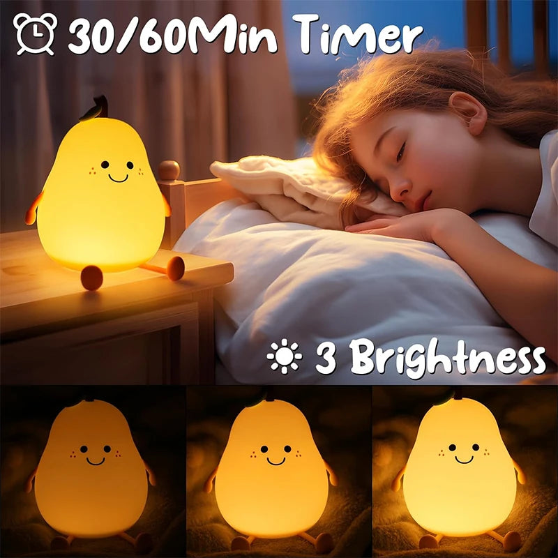 Cute Axolotl Night Light Silicone Nursery Sleeping Lamp Touch Control Nightlights USB Rechargeable Table Lamp for Baby Child