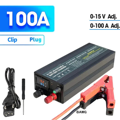 12V 60A 100Ah Solar Large Charger Current Voltage Adjustable for Lifepo4 Universal Chargers Outdoor power supply