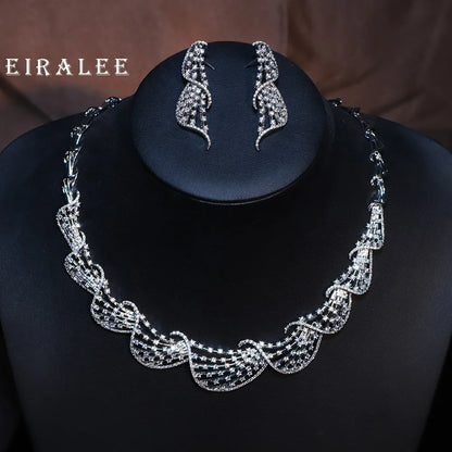 EIRALEE New Women's jewelry set Cubic Zirconia necklace and earrings Bridal jewelry set for women's ball wedding party accessori