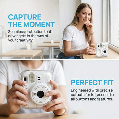 Crystal Clear Case for Fujifilm Instax Mini 13 Camera Transparent Hard PC Protective Cover Shell B1K4