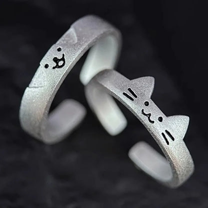 2025 Valentine's Day Rings Cat Dog Animal Adjustable Ring Jewelry Delicate and Stylish Couple Rings for Women Adornment Gifts