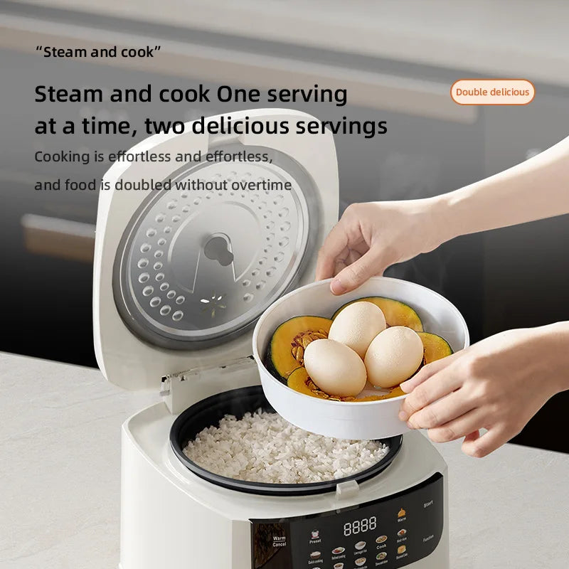 DIVEDEER 2L Electric Rice Cooker Non-stick Pot Smart Features Reservation Keep Warm Functions Perfect for 1-2 Person Households