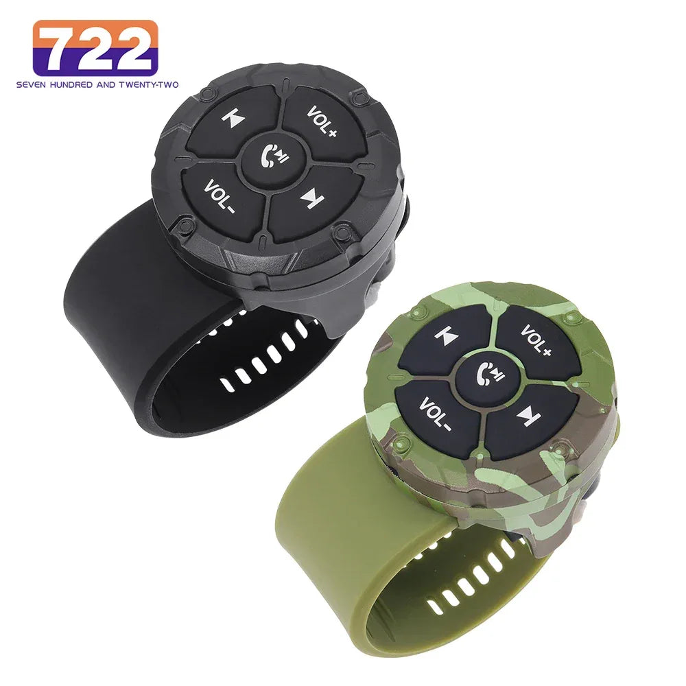 5 Keys Smart Remote Controller Wireless Bluetooth-compatible Media Button Psychedelic/Black Colors Car Motorcycle bike Control