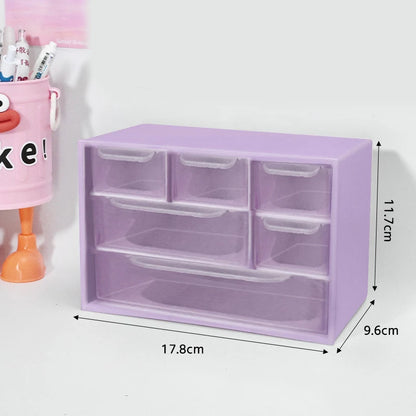 Large Capacity Dustproof Multi-layer Desktop Storage Box  Organizing Box Multifunctional Transparent Six Grid Drawer Storage Box