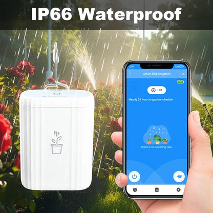 Tuya WiFi Smart Watering Pump 18650 Rechargeable Battery Intelligent Auto Sprinkler Drip Irrigation Flowers Home Garden Tools