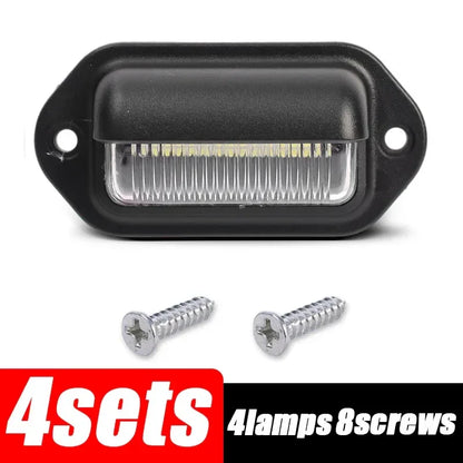 6 LED Universal Car License Light for SUV Truck Trailer Van Tag Step Lamp White Bulbs Car License Plate Lights Car Accessories