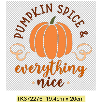 Retro Printing Thanksgiving Iron on Transfers Patches Pumpkin Autumn Heat Transfer Stickers for Clothes Heat Transfers Patches