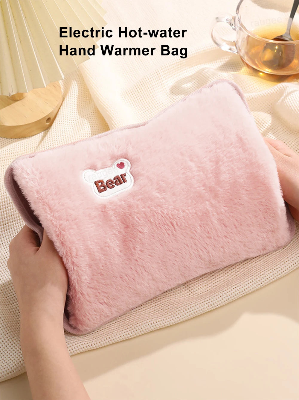 Electric Hand Warmer Portable Heated Gloves USB Warming Plush Hot Water Bottle Heating Water Bags Warm Hand Pocket for Winter