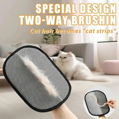 2pcs Cat Grooming Gloves Electrostatic Pet Hair Removal Brush for Cleaning Sofa Carpet clothes Double-sided Pet Hair Remover