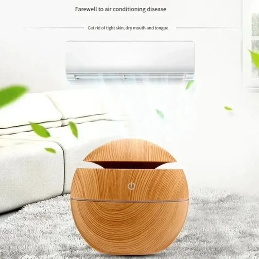 USB Ultrasonic Cool Mist Sprayer Essential Oil Fragrance Mini Home Wood Grain Air Humidifier Electric Air Aroma Diffuser Purifie by PDG ibma