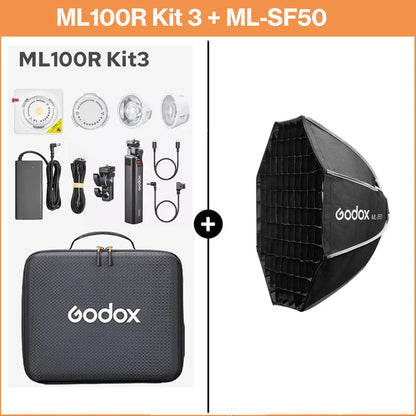 Godox ML100R 110W RGB LED Video Light 2800-6500K 11 FX Effects APP Control Godox Mount for Filmmaking/Live Streaming/Vlog