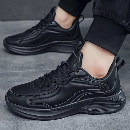 Spring Autumn Mens Leather Casual Sneakers Men Black White Sneakers Cheap Plus Big Size 47 48 49 50 51 52 Dropshipping