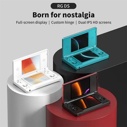 RG DS Handheld Game Console 4" IPS Dual Screen Android 4000Mah Flip Video Games Player Supports Rixelhk Wifi Streaming