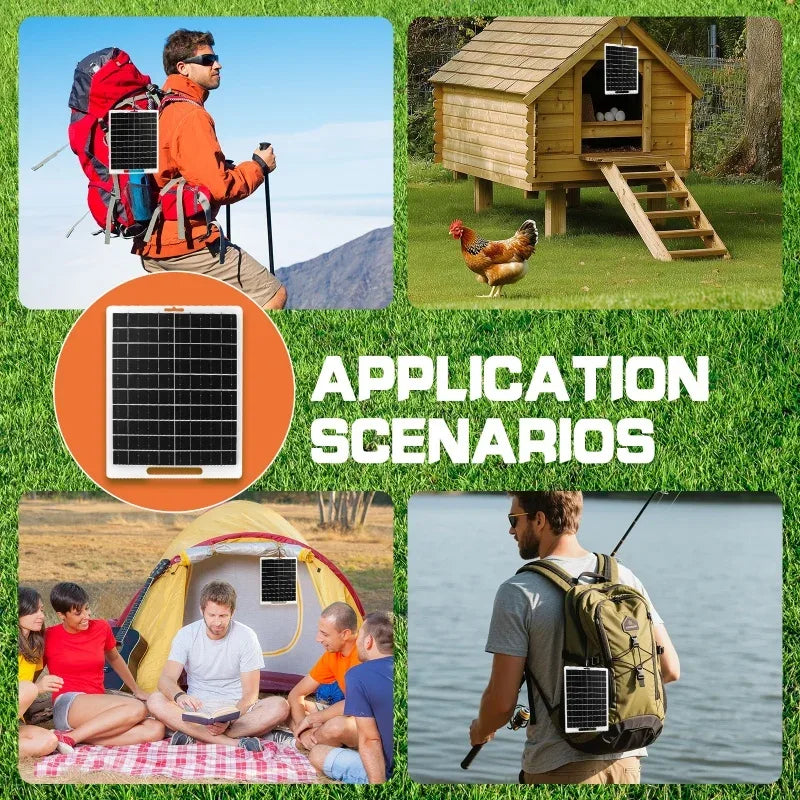 Solar Panel 10W With USB Waterproof Outdoor Hiking And Camping Portable Battery Mobile Phone Charging Bank Charging Panel 6V